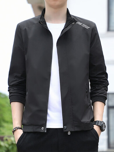 
Romon Chun Autumn Men's Thin Jacket Men 2025 New Stand Collar Jacket Fashion and All-match Casual Trench Coat Jacket Men 686 [Hidden Blue] M [Suggested 80-95 Jin [Jin equals about 0.5 kg]]
