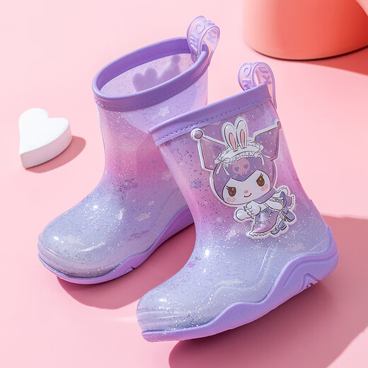 Botas de lluvia para niños Botas de lluvia para niñas Cartoon Anti-Slip impermeabilizan el jardín de infantes de 3-6 años de edad de 6 a 12 años de agua Pink Baby Pink-Melody-Edge 16 Longitud interior 15.5cm 24-25 Tamaños