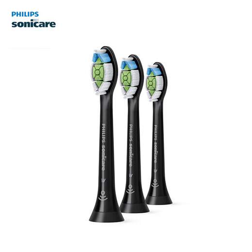 Philips Electric Toothbrush Head Diamond Bright White Brush Head W2 HX6063/96 3 Pack Black Suitable for Diamond 3 Series, 5 Series, and 9 Series