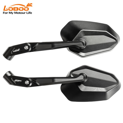 Loboo de motocicleta cruda plegable retrovisor espejo universal modificado de aluminio aleación anti-caza espejo espejo grande reflector rm03 retrovisor plegable negro espejo 683 accesorios de tornillo paquete