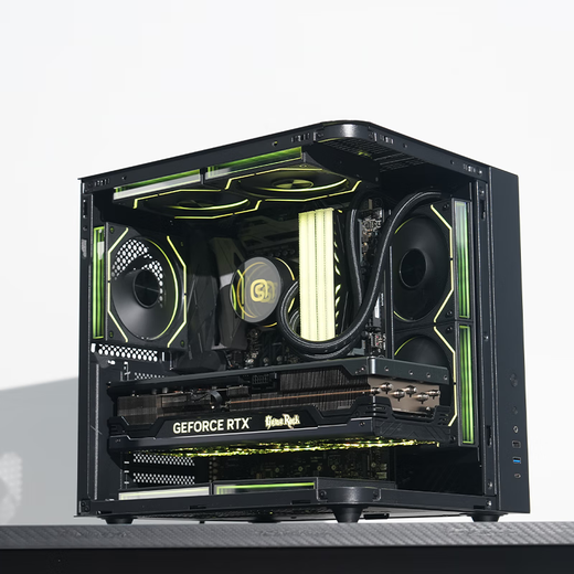 Shuoyi Kunpeng CH2+ CH3+ desktop computer ATX main case white side transparent curved glass sea view room small size chassis case game e-sports 240 water cooling curved glass Kunpeng CH2+ black