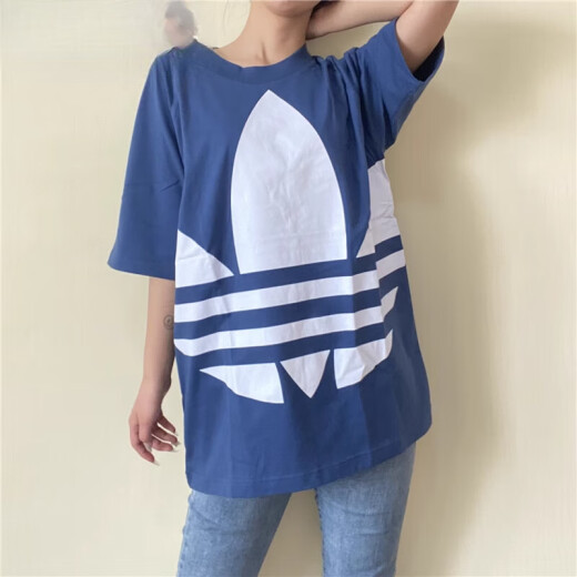 Adidas (adidas) Clover Male Pareja Classic Logotipo grande Camiseta de manga corta FM9902 FM9903 FM9902 Male XS 32