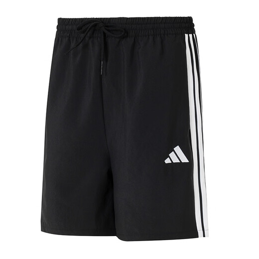 阿迪达斯 （adidas）短裤男 25夏季运动裤快干篮球训练舒适透气休闲裤冰丝裤五分裤男 黑色/速干/经典三条纹 M 175