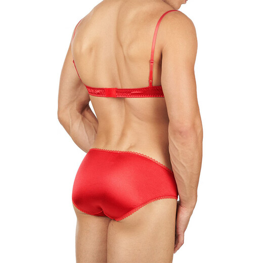 CD de ropa interior sexy para hombres Pseudo-Girls Big Guy, drag Bra, sexy tango de encaje de encaje medias de ropa interior misteriosa (sujetador + ropa interior) l (85a) 130-145Jin [Jin equivale a 0.5 kg] 166-178