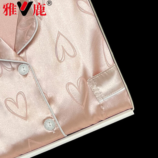 Yalu Bingsi Pajamas for women in summer love printing set thin sweet girl short-sleeved trousers ice silk home clothes feel-YFY-9906 [short-sleeved shorts] L [recommended 100-120 Jin [Jin equals 0.5 kg]]