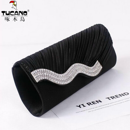 啄木鸟（TUCANO）2025新款手拿包女洋气时尚晚宴包礼服旗袍搭配宴会欧美镶钻小手包 新款灰色新品