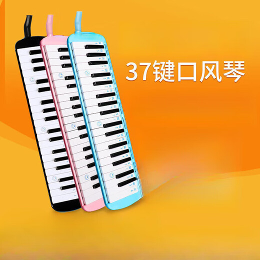 姒桀品牌 口风琴37键32键小学生用初学者课堂童演奏吹管民族乐器 粉[32键软包]