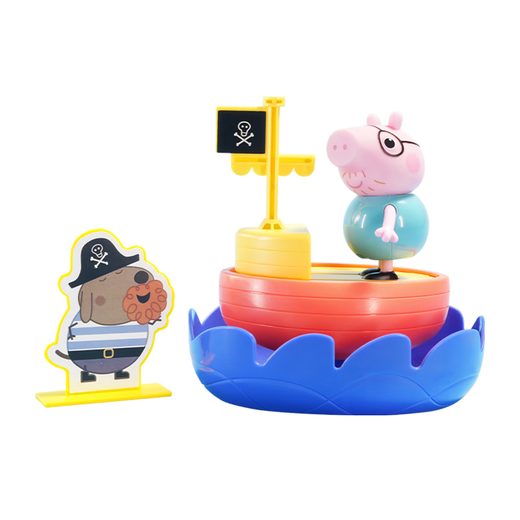 [80% новый] Peppa Pig Swing Pirate Ship Scene Againing Pig Dad Dol Play House Toys День Детский День