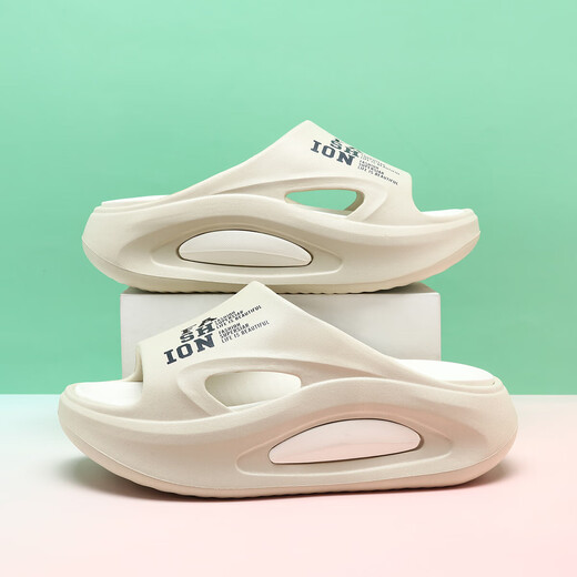 
Thick-soled slippers for women in summer wear 2025 new sandals non-slip sponge cake sole home drag and shit feel casual beach shoes khaki 37-38
