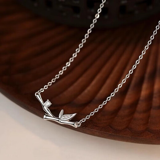 MZMZ platinum necklace women's pt950 platinum clavicle chain bamboo pendant Valentine's Day birthday gift for girlfriend next day delivery light luxury/you bamboo shopping necklace