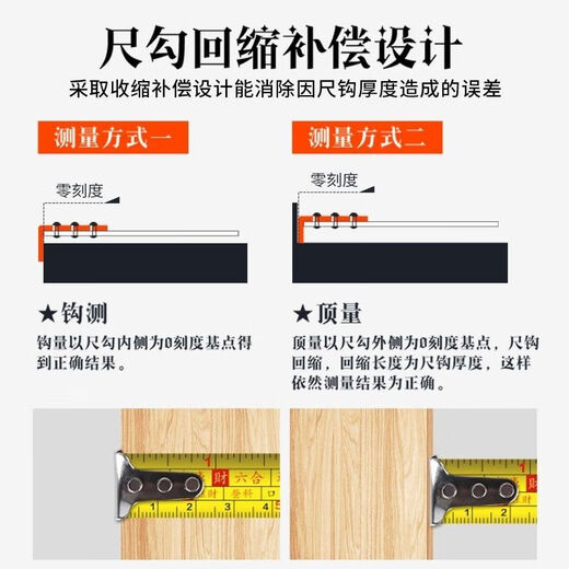 Luban ruler gate auspicious number comparison table authentic Forbidden City old model 4608 Feng Shui Yin and Yang ruler door light ruler 42.9 version thickened 46.08 Chinese and English ruler with 7.5 meters with storage box