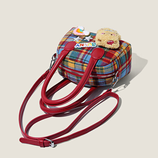 Changyin exquisite karierte INS-Tasche für Frauen süße kleine braune Bär Mode Handtasche Hochwertige Pendelmünzen Brieftasche Crossbody Tasche Little Braunbär