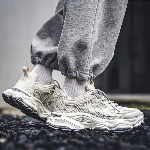 Fengyunge Dad Schuhe 2025 Frühlings- und Sommer Trendy Brand-ähnlich dicker alleinerhöhenverstärkender, vielseitiger, weicher Sport-Casual-Schuhe Herrenschuhe Beige 42 (260 mm)