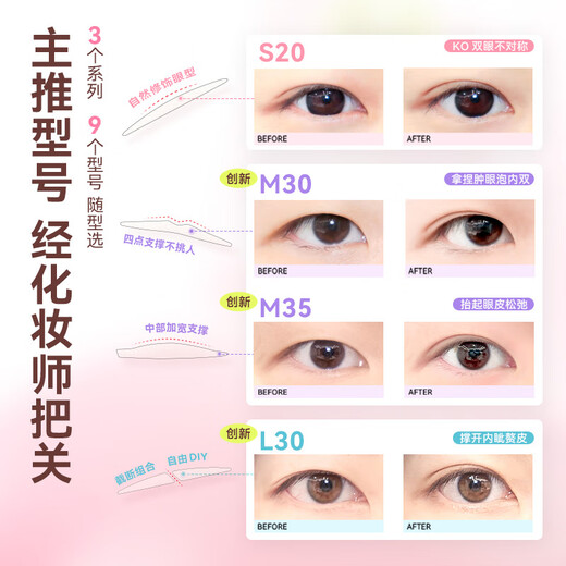 Suzhiran Radar double eyelid stickers, multiple models, traceless, invisible, natural lace, single and double-sided, single-sided, single-sided, swollen eyelids, specially designed for beautiful eyes, Radar M35 96 pieces (single-sided)