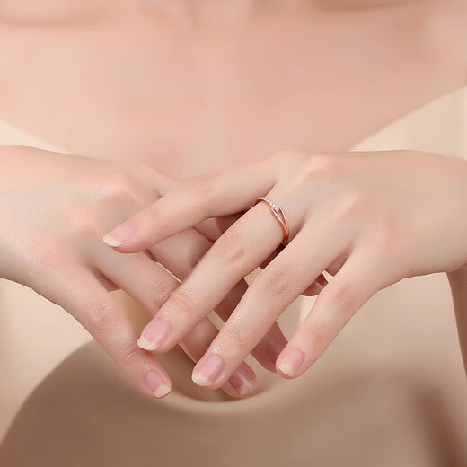 DL 1998 Fat Donglai same style 18k gold ring 18K gold women's Au750 rose gold diamond row ring Dafu tail ring 18K rose gold diamond ring No. 9