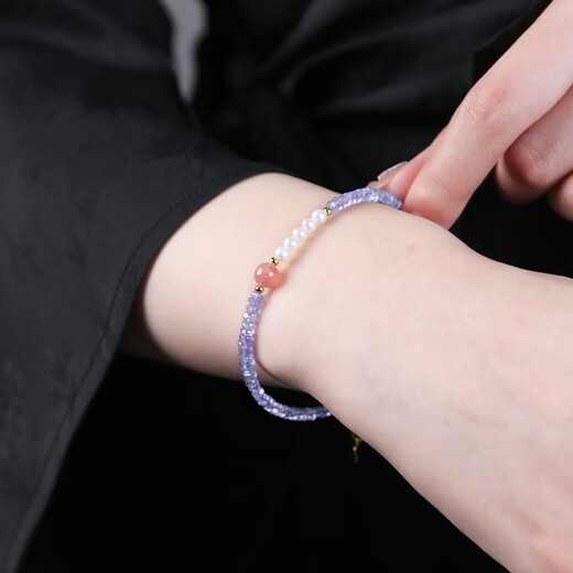 Kawamori Tanzanite Bracelet for Men and Women East China Sea Crystal Agate Jade Jade Blue Gemstone Scattered Beads Faceted Disc Beads Bracelet Shape-Shaped Plain Circle Approximately 3mm