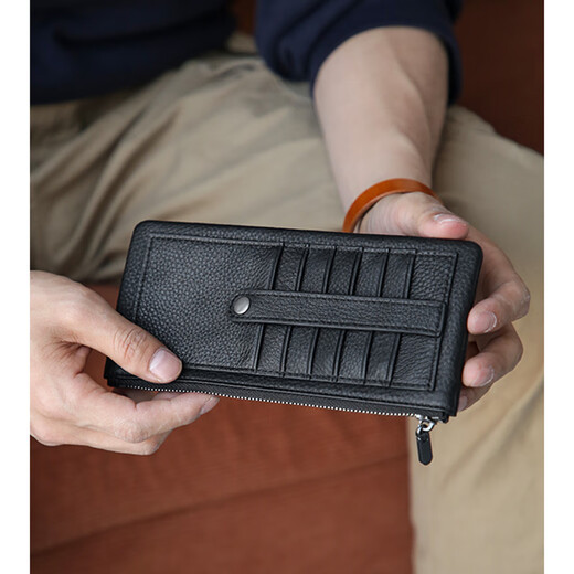 GOLFERY light luxury brand men's card bag men's genuine leather large capacity multi-card position ultra-thin ID card cover bank card clip men's attention, choose the required color before placing an order