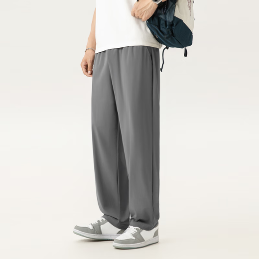 
Miniso (MINISO) cool ice silk pants for men's summer new comfortable and breathable high-slimming straight-leg casual pants Black M