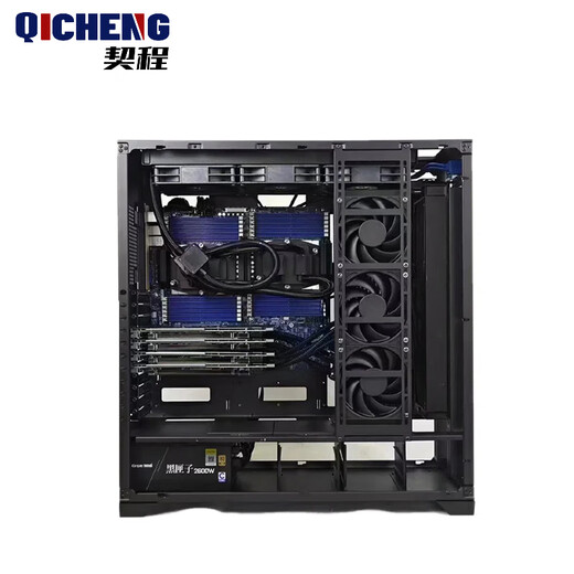 AMD Qicheng tower water-cooled server workstation 9554/9654/9754 EYPC multi-core high-performance computing Threadripper 7980X 64 cores 128 threads including 1650W power supply*1 | no memory | no hard disk