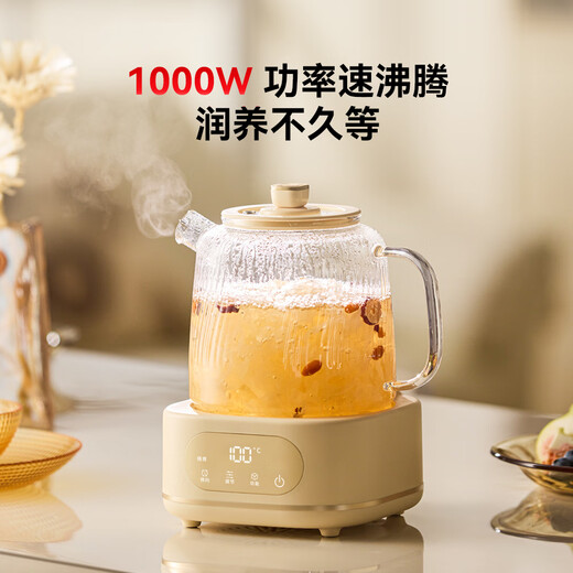 World KitchenCorning Health Pot Full Glass Flower Teapot 1.5L Large Capacity Office Insulation Pot Household Tea Kettle Kettle Constant Temperature Electric Kettle Self-use Gift 1.5L Tea Leak + Full Glass Lid Same Style as Sam