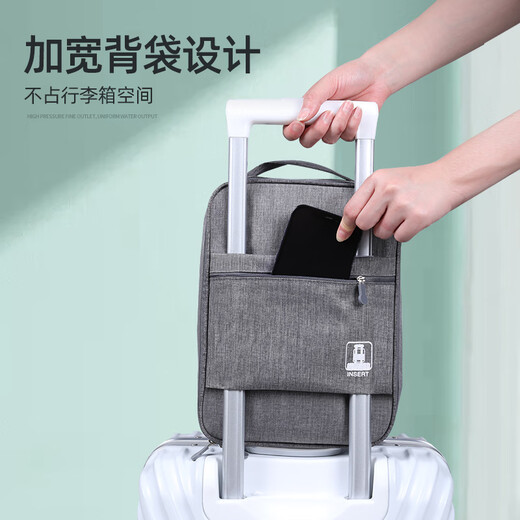 易旅旅行装鞋子的收纳袋鞋包袋子行李箱神多功能多双旅游鞋袋便携 黑色【可装25-42码_可提可套拉杆