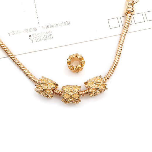 Otras cuentas de agujeros grandes europeos y americanos KC Gold Beads Beeds grandes cuentas de cuentas sueltas Beeds perforadas Beads Peeds Partition 1 Diamond Hole Bead 9x8 agujeros 4 mm-15886