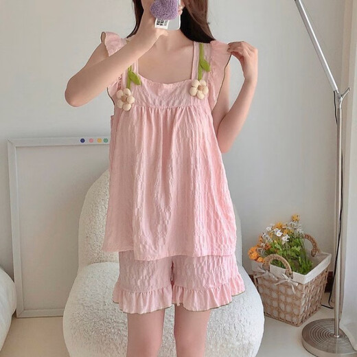 S.SOFEA夏季带胸垫睡衣甜美可爱少女家居服广州十三行 hds-9930#紫色 185 XXL