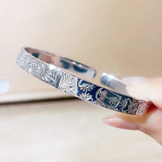 Bovia platinum bracelet for women pt950 platinum 999 solid bracelet platinum bracelet for women new auspicious bracelet ring 56mm weight about 29.14 grams