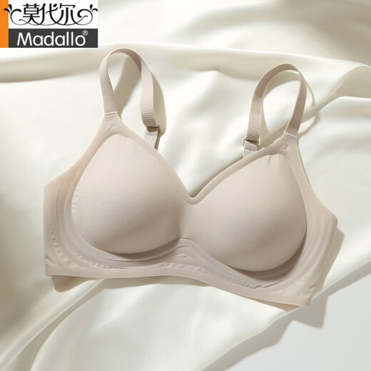 莫代尔无痕裸感内衣女小胸聚拢收副乳无钢圈夏季薄款大胸显胸小美背胸罩 香槟色 M