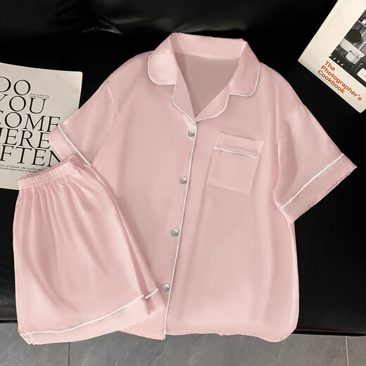 S. SOFEA ICE Seidenkühle Pyjamas für Frauen im Sommer kurzärmelige zweiteilige rosa Hauskleidung Set FY3923# [GREEN] 170 m [Empfohlen 80-100jin [Jin ist 0,5 kg]]