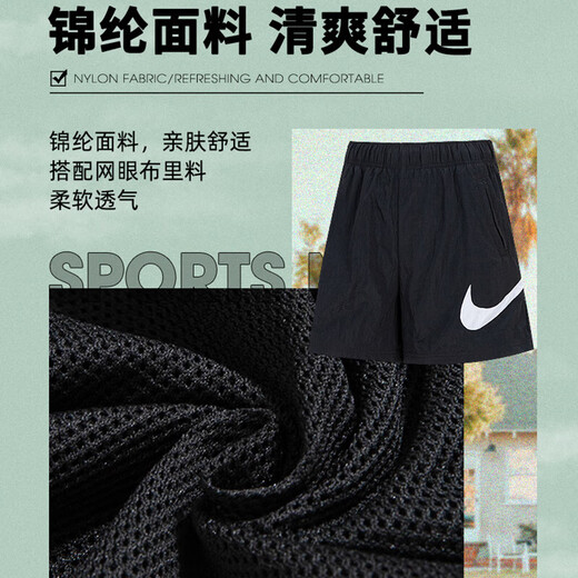 
Nike (NIKE) suit for women, summer sports POLO shirt embroidered lapel short-sleeved T-shirt, running and fitness training, large LOGO shorts, cuff label POLO shirt + large hook shorts, M/160