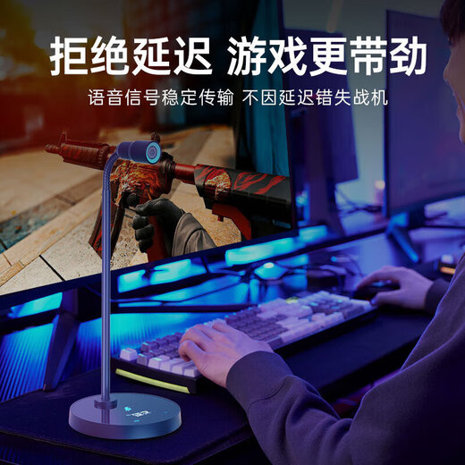 Sony Ericsson (soaiy) computer microphone desktop microphone game e-sports voice live broadcast noise reduction capacitor microphone external video conferencing online class external recording USB socket elegant black USB model multi-angle adjustment/plug and play