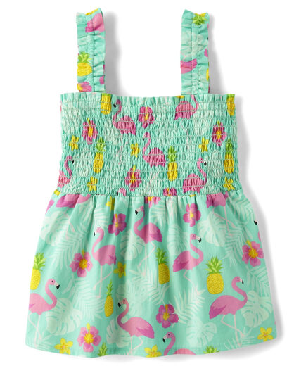 GYMBOReeGymboree Combo Tank Top for Girls and Toddlers, Flamingo Pleats, 6 Flamingo Pleats 6