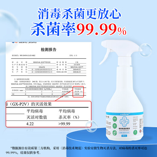 Solenal hypochlorous acid disinfectant 500ml*2 chlorine-containing disinfection and sterilization spray home clothing skin pets alcohol-free
