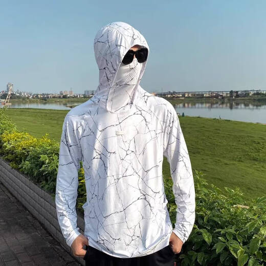 Ni Zhier customized new men's sun protection clothing, fishing clothing, cycling clothing, sports outdoor, quick-drying, breathable, light, soft, hooded road FS16 M