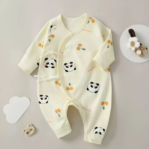 [Four Seasons Baby Climbing Clothes] Spring and Autumn Baby Clothes Class A Pure Cotton Newborn Onesie Long Sleeve Boneless M12003 Blue Love Heart 66cm