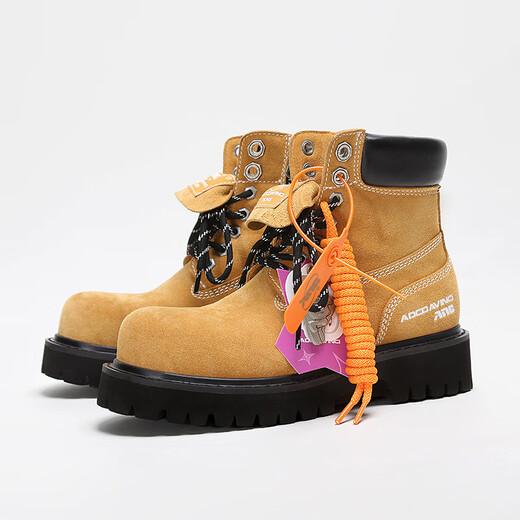 ADCDAVINCI severely cut off the code 2024 autumn new Martin boots outdoor casual versatile work clothes big yellow boots same as men and women yellow 41