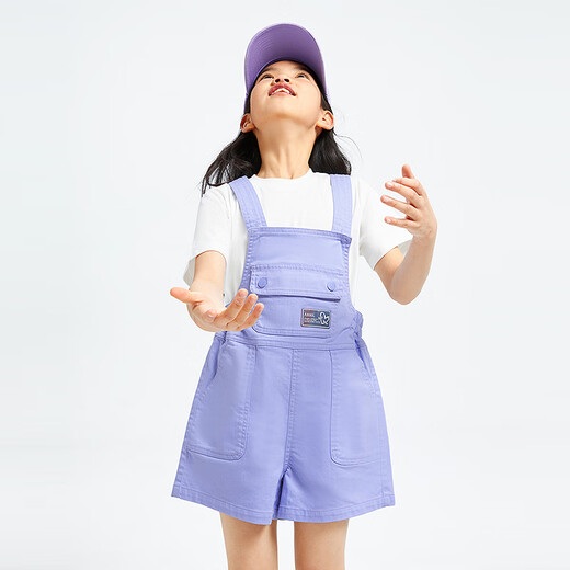 Overalls von Anel Anel Children's Girls 2025 SOMMER NEU NEU Casual Fashion Lose Purple Trendy Sehns Shorts