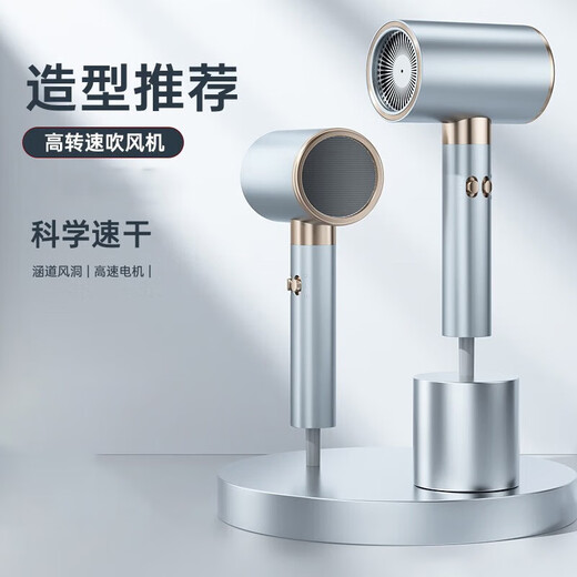 Sangsha high-speed hair dryer for hair use, household hair dryer, light sound, negative ions, high power, no harm to hair, high wind power, constant temperature, large air volume, quick drying electric air blower 2400W hair care hair dryer, high configuration and high rotation 2400w, porcelain white