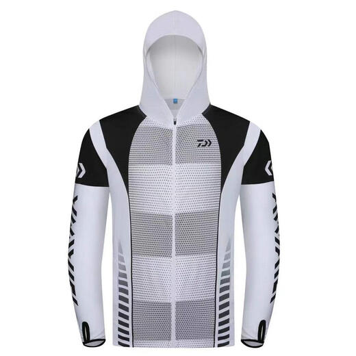 Dayiwa Ice Silk Sun Protection Clothing Breathable Sun Protection Summer Thin Fishing Clothing Anti-mosquito Luaji Fishing Sun Protection Clothing Dark Blue. Sun Protection Clothing with Hat on the Back M