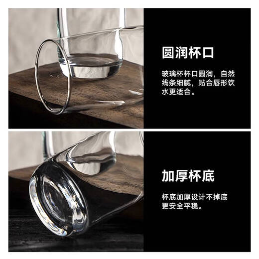 Yonghuan transparent simple glass cup hotel restaurant drink water cup tea cup whiskey beer cup drink milk breakfast cup 13791-transparent color 200ml-6 pieces