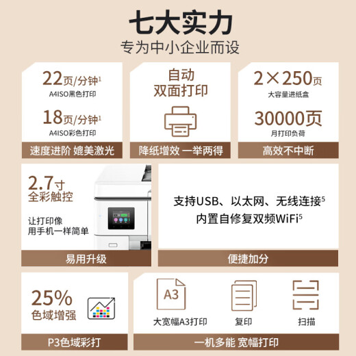 惠普（HP）9720/9730A3/A4彩色喷墨打印机复印扫描一体机自动双面打印办公商用无线三合一照片试卷 9720【无线三合一+A4自动双面打印】 套餐一:标配+原装墨盒1套+墨水1套【支持加墨】