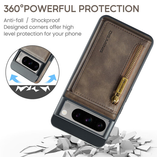 Convient pour Google Google Pixel8 Portefeuille Magnétique Case de téléphone Pixel8pro Anti-Fall Couvercle complet Case de protection M5 Série [Black] Google Pixel8