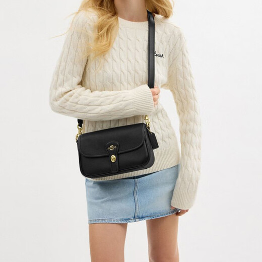 蔻驰（COACH）【官方授权店】Hadley25单肩斜挎手提腋下包送女友礼物CY683IMBLK 黑色