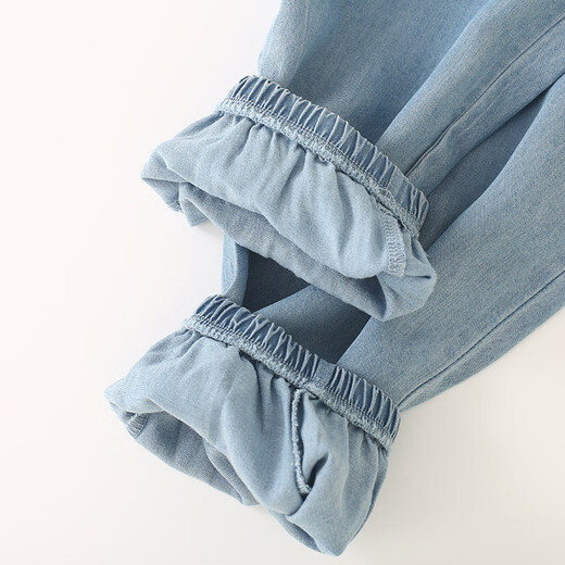 Snoopy (Snoopy) Kinderbekleidung Jungen und Mädchen Jeans Kinder Moskito-Repellenthosen Teenager Hosen dunkelblau gelbblau 140