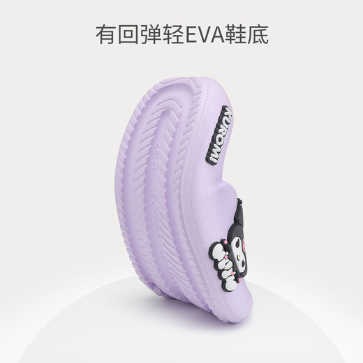 Hello Kitty children's shoes girls slippers Kuromi slip-on girls bathroom home shoes cute sandals 5862A purple 28