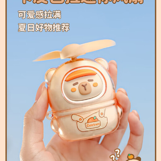 IZW2025 cute Kapibala fan with high appearance and convenient handheld outdoor mini USB charging small fan 9221K See details