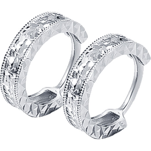 Duozun pt950 platinum earrings for women, new genuine platinum crushed ice earrings, platinum earrings, Chinese Valentine's Day gift for girlfriend, crushed ice earrings 1.92g (pair)