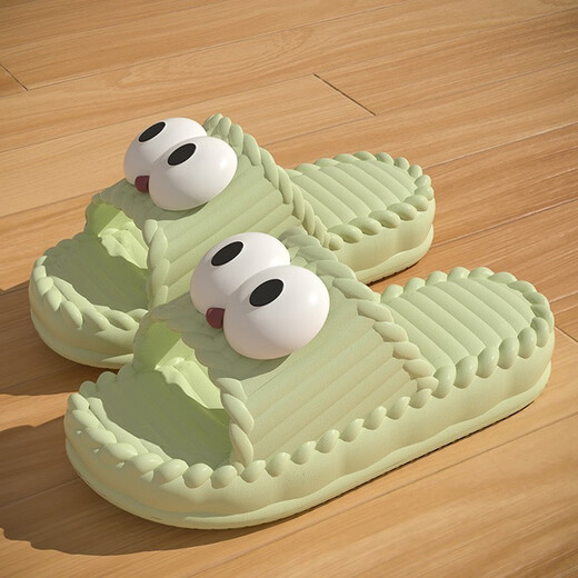 Tvaj Sandales extérieures mignonnes pour femmes 2025 Nouvelle maison d'été épaisse Sole Salle Salle non glissée Eva Couple Slippers Purple [Big Eye Shoe Accessories] 36 -3735-36