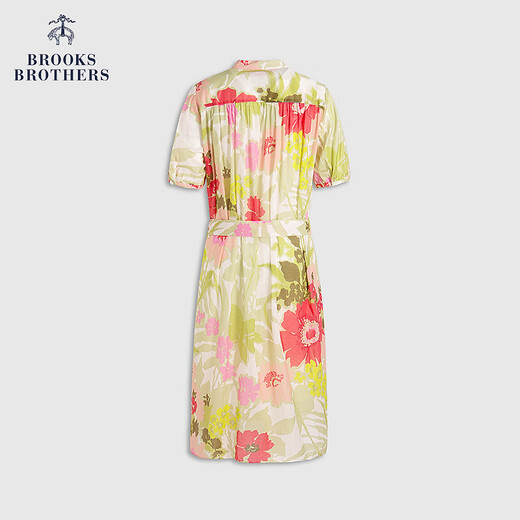 布克兄弟（BrooksBrothers）女士25春夏新款纯棉浪漫印花度假连衣裙 B695-粉色印花 XL